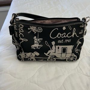 Coach black and silver purse